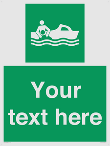 Custom sign safe condition Rescue boat